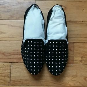 Tesori Black Suede Flats